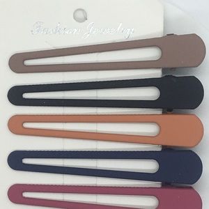 Five colors metal hair clips
